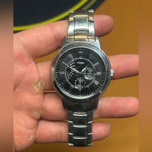 TIMEX SR 920SW WR50M 3 DIAL BLACK DIAL MEN'S WATCH *Not Running*